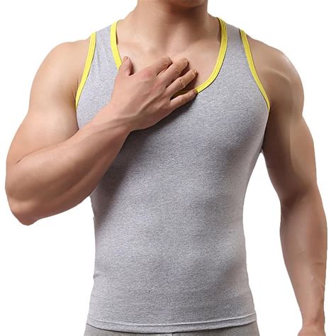 Men Elastic Sleeveless Tank Top Casual Gym Muscle Summer Vest Bk L