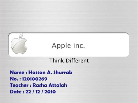 Ppt Apple Inc Powerpoint Presentation Free Download Id2920738