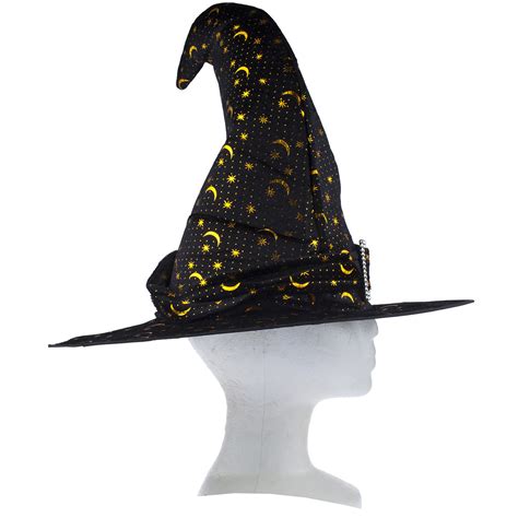 Halloween Black And Gold Tone Crescent Moon Buckle Witch Hat Phone