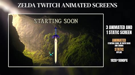 Zelda Overlay Twitch Animated Videogame Screen Master Sword Etsy