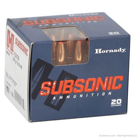 Hornady 762x39 Subsonic 255 Grain Sub X 20 Rounds No Cc Fees