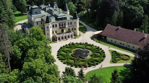 Aerial View Of The Beautiful Betliar Manor House In The Village Of