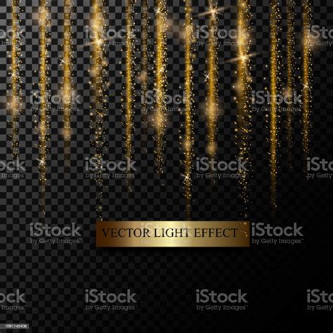 Sparkle Stardust Golden Glittering Magic Vector Isolated On Black
