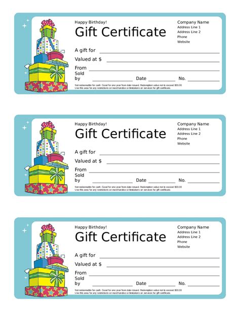 Fillable Gift Certificate Form Printable Forms Free Online