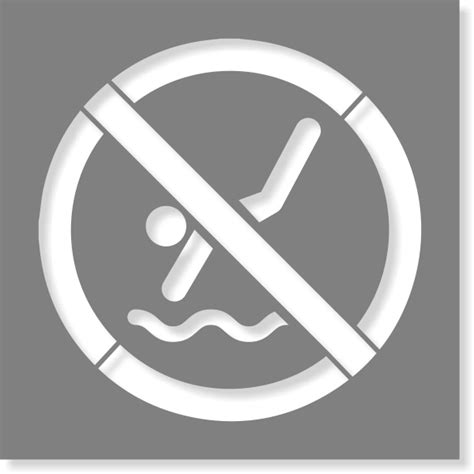 no diving icon stencil multiple sizes hc brands