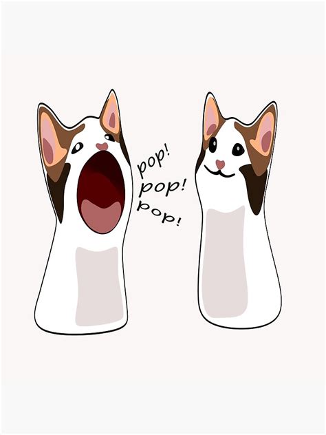 Popping Cat Meme Pop Cat Art Print For Sale By Stefaniuum Redbubble