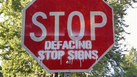 Stop Sign Graffiti Lacks Self Awareness
