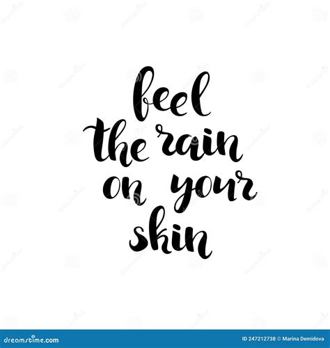 Feel the Rain on Your Skin - Handlettering Stock Illustration