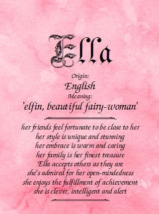 Hidden within your name is a special meaning. Meaning of the name Ella - NameMeaningsOnline.com