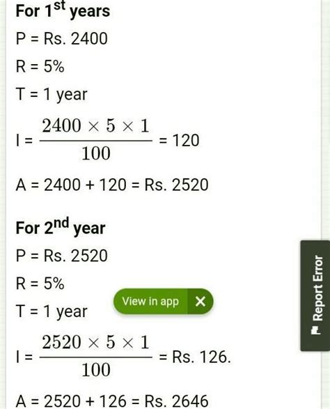4 Find The Compound Interest Correct To Thenearest Rupee On 2400