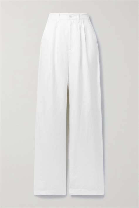 Anine Bing Carrie Twill Straight Leg Pants In White Lyst