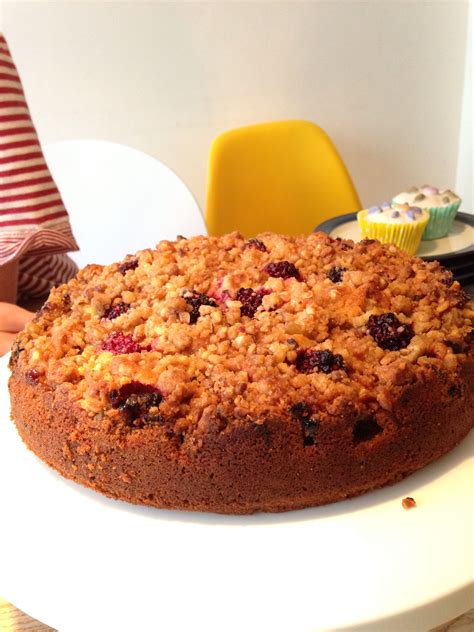 Apple And Blackberry Crumble Cake Ok But It Didnt Have Rhubarb In