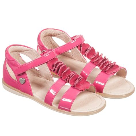 Girls Shiny Pink Floral Sandals Floral Sandals Sandals Pink Floral