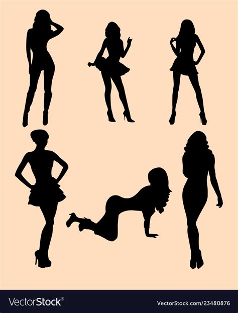 Sexy Women Silhouette Royalty Free Vector Image