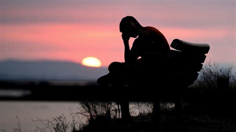 Man Is Sitting Alone Sad In Silhouette Background K HD Sad Wallpapers HD Wallpapers ID