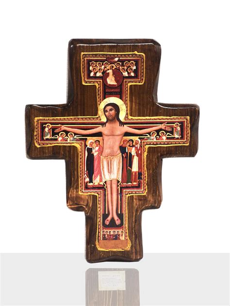 Crocifisso di San Damiano in legno 22x17cm - Ukubu