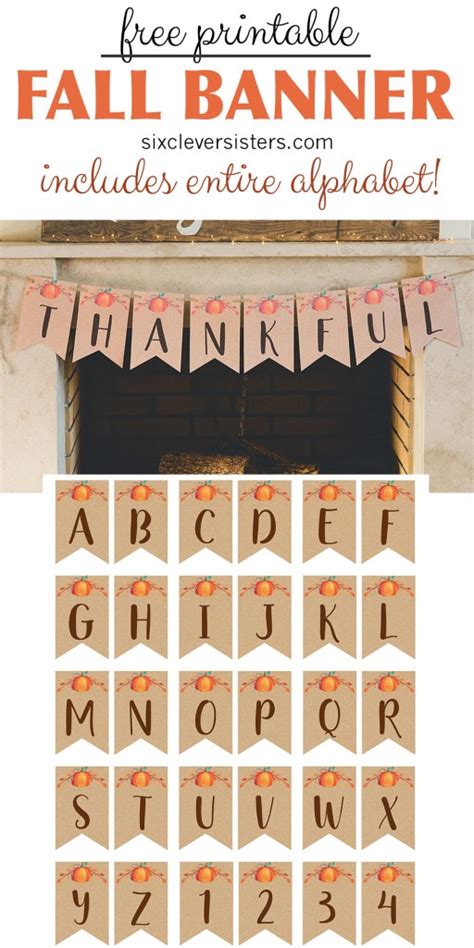 Free Printable Fall Banner Six Clever Sisters