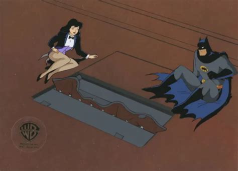 BATMAN ANIMATED SERIES Original Production Cel OBG Batman And Zatanna