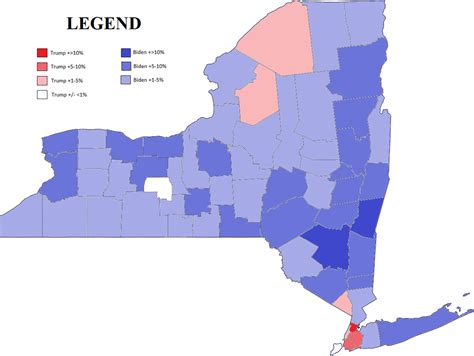 2020 Vs 2016 Presidential Election Results By County In New York State