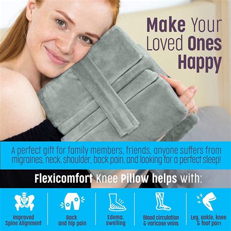 flexicomfort knee pillow for side sleepers removable memory foam layers to customize thickness