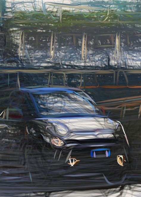 Fiat 500l Beats Drawing Digital Art By Carstoon Concept Fine Art America