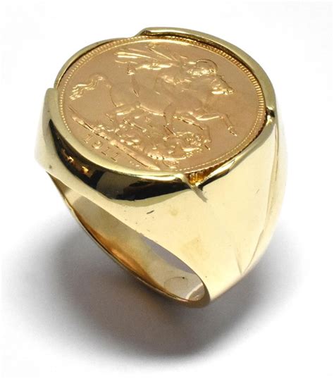 Cash Converters Valued 3750 9ct Yellow Gold Sovereign Ring
