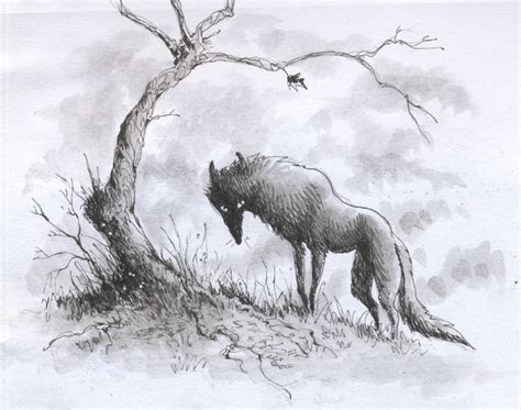 Pen Sketch Creepy Wolf By Luve On Deviantart