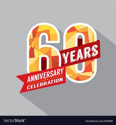 60th Year Anniversary Celebration Design Vector Image