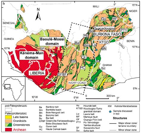 A Simplified Map Of Africa B Simplified Geological Map Of The