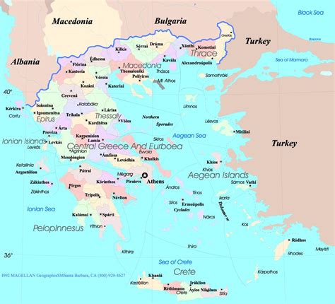 Mappa Della Grecia E Isole Della Grecia Mappa Isole Europa Del Sud