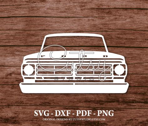 SVG Ford F100 Pickup Truck 1972 Grill Silhouette Cut Files Etsy