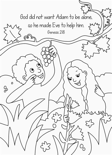 Free Coloring Pages Of Adam And Eve