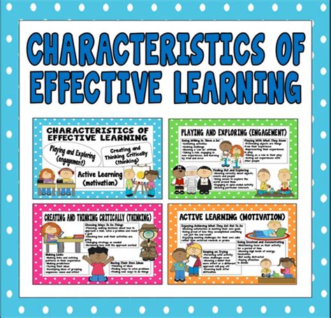 Characteristics Of Effective Learning Posters Early Years Teaching