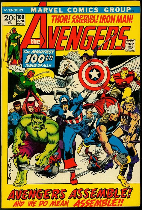 Avengers 100 1972 Classic Barry Smith Cover All Members Assemble Vf