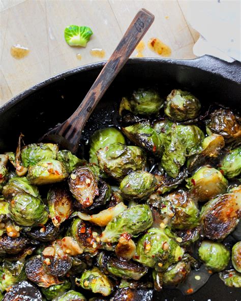 Crispy Brussel Sprouts With Hot Honey Miso Glaze — Lahb Co Eats In