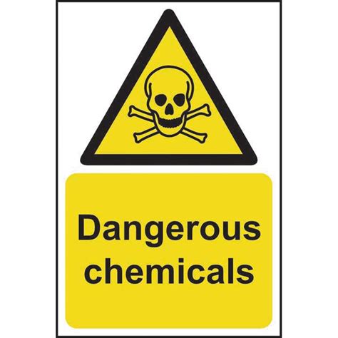 Dangerous Chemicals Sign Self Adhesive Vinyl 400mm X 600mm Rsis