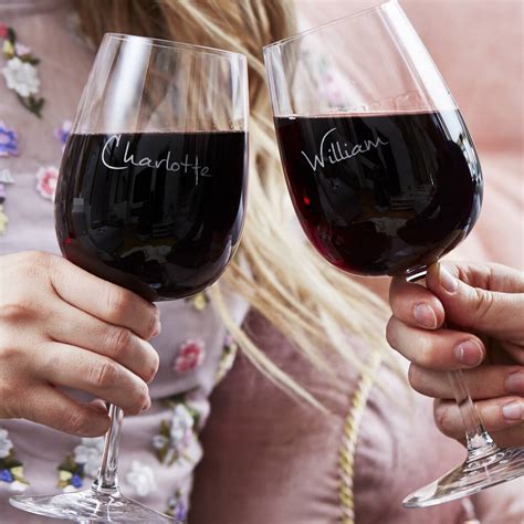 Couples Personalised Wine Glass Set By Sophia Victoria Joy