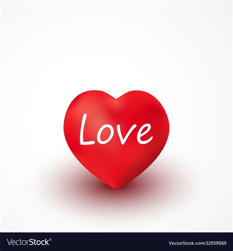 Red Heart With Inscription Love Royalty Free Vector Image