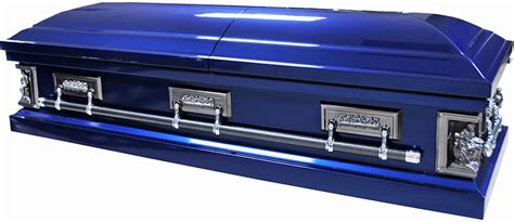 Best Price Caskets 8543a 18ga Pieta Casket Last Supper Casket Blue