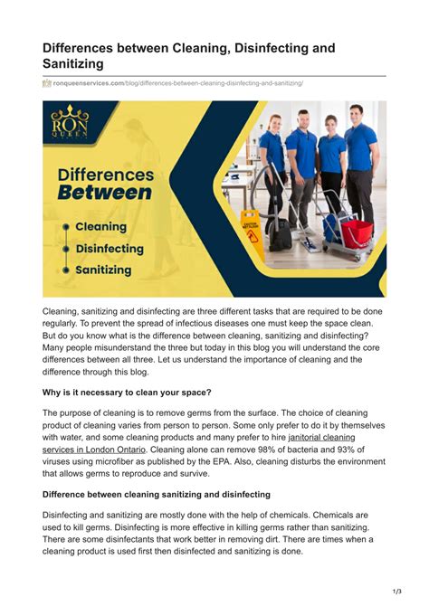 PPT Differences Between Cleaning Disinfecting And Sanitizing