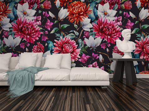 Vintage Floral Removable Wallpaper Wall Decor Wall