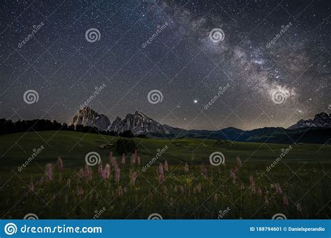 Milky Way Above Dolomites Stock Image Image Of Outdoor 188794601