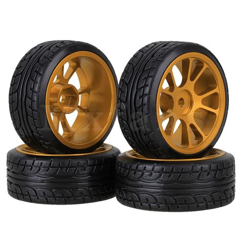 Mxfans 4 X 110 Rc On Road Car Tires With Aluminum Alloy 10 Spokes