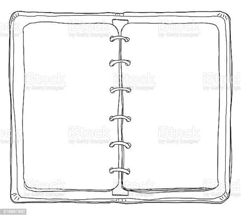 Cute Vintage Notebook Lineart Stock Illustration Download Image Now