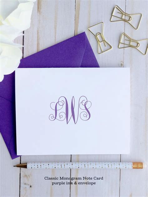 Monogram Note Cards Personalized Note Cards Custom Note Cards