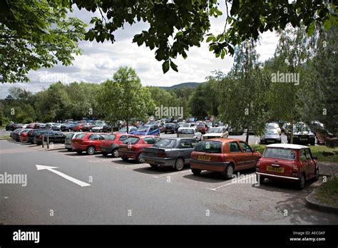 Busy Car Park Filled With Vehicles Abergavenny Wales Uk Stock Photo Alamy