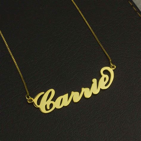 personalized carrie necklace gold carrie necklace name etsy