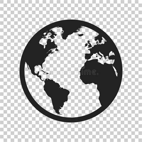 Globe World Map Vector Icon Round Earth Flat Vector Illustration