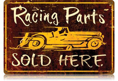 Racing Parts Vintage Metal Sign