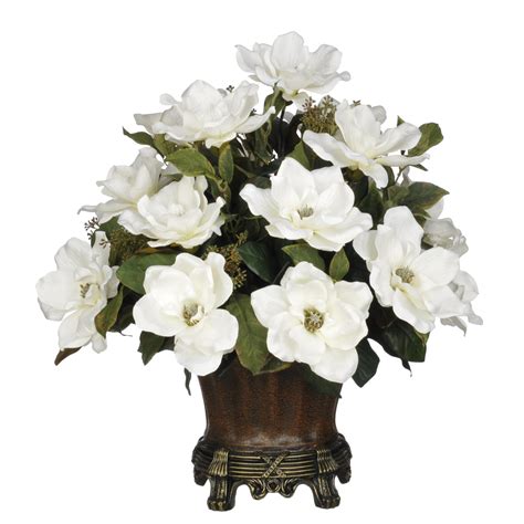 Find great deals on ebay for silk magnolia flowers. House of Silk Flowers Artificial Magnolia with Bay Leaves ...